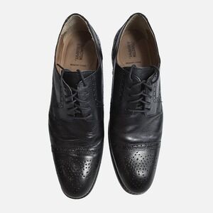 Johnston & Murphy Lewis Cap Toe Oxford Dress Shoe Men US 10 M Black Leather